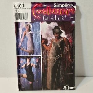 Simplicity 5400 Uncut Adult Costume Sewing Pattern Sizes 14-20 Flapper Angel 20s